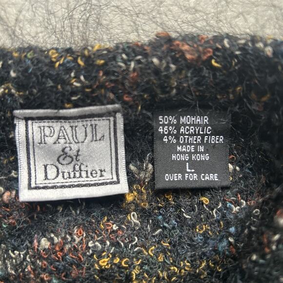 Vintage Paul Et Duffier Mohair Wool Blend Cardigan Large Art to Wear Texture 80s - Picture 8 of 13